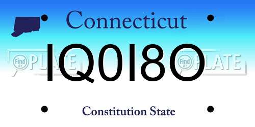 IQ0I8O Connecticut License Plate