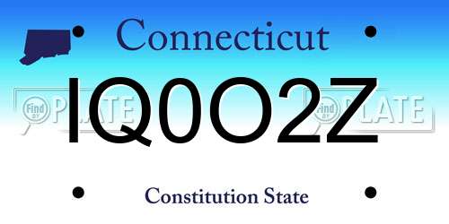 IQ0O2Z Connecticut License Plate
