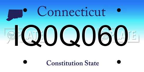 IQ0Q060 Connecticut License Plate