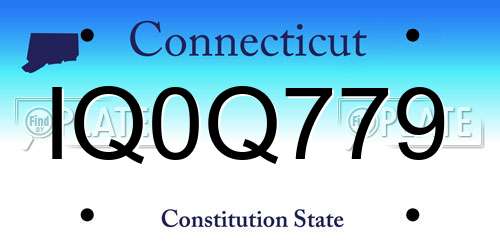 IQ0Q779 Connecticut License Plate