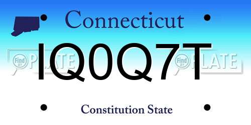 IQ0Q7T Connecticut License Plate