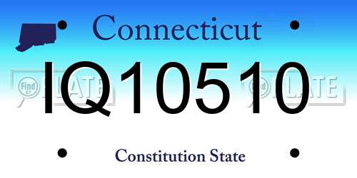 IQ10510 Connecticut License Plate