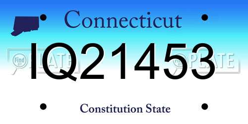 IQ21453 Connecticut License Plate
