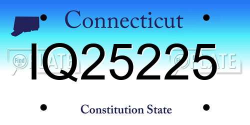 IQ25225 Connecticut License Plate