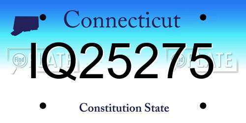 IQ25275 Connecticut License Plate