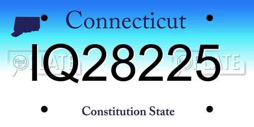 IQ28225 Connecticut License Plate