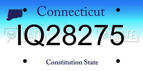 IQ28275 Connecticut License Plate