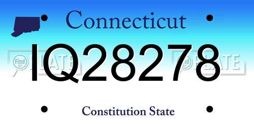 IQ28278 Connecticut License Plate