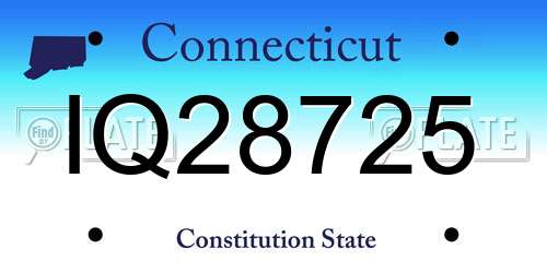 IQ28725 Connecticut License Plate