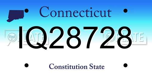 IQ28728 Connecticut License Plate