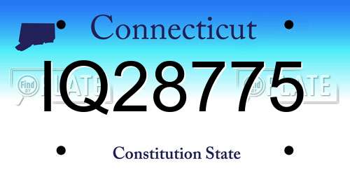 IQ28775 Connecticut License Plate