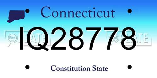 IQ28778 Connecticut License Plate
