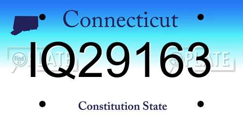 IQ29163 Connecticut License Plate