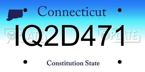 IQ2D471 Connecticut License Plate