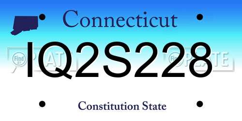 IQ2S228 Connecticut License Plate