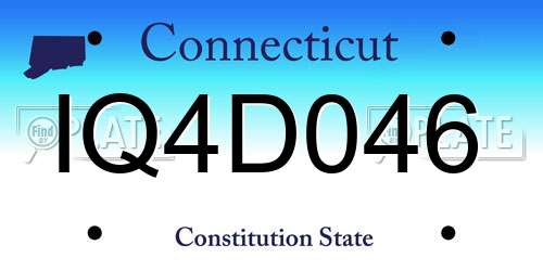 IQ4D046 Connecticut License Plate
