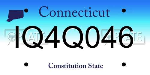 IQ4Q046 Connecticut License Plate