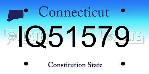 IQ51579 Connecticut License Plate