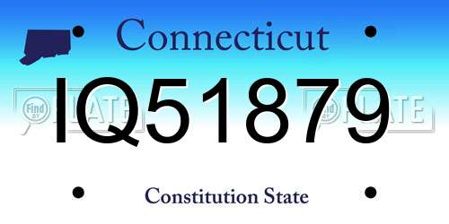 IQ51879 Connecticut License Plate