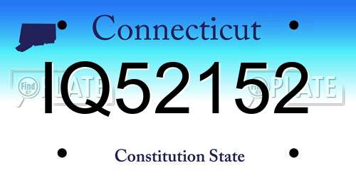 IQ52152 Connecticut License Plate