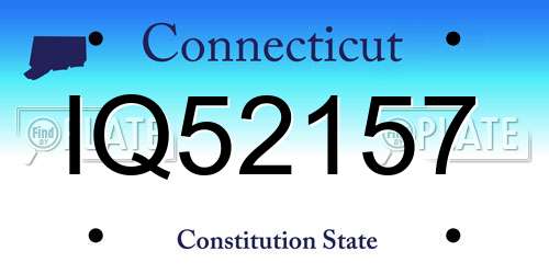 IQ52157 Connecticut License Plate
