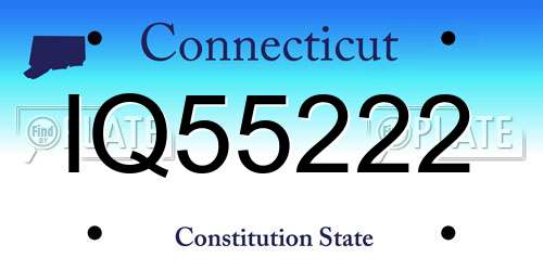 IQ55222 Connecticut License Plate