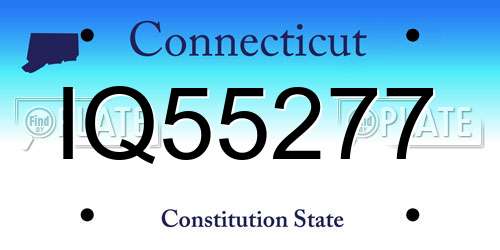 IQ55277 Connecticut License Plate