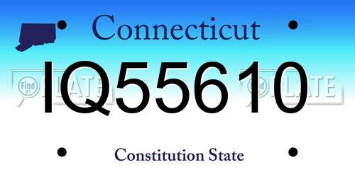 IQ55610 Connecticut License Plate