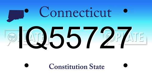 IQ55727 Connecticut License Plate