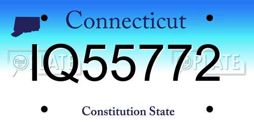 IQ55772 Connecticut License Plate