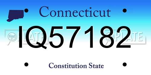 IQ57182 Connecticut License Plate