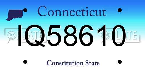 IQ58610 Connecticut License Plate