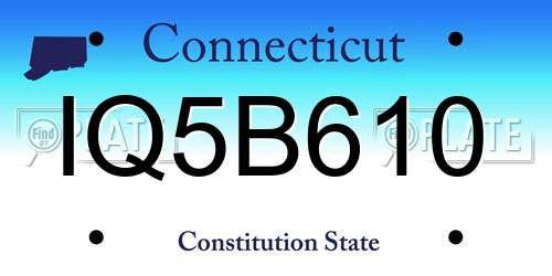 IQ5B610 Connecticut License Plate