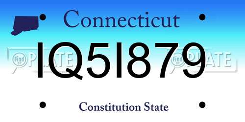 IQ5I879 Connecticut License Plate