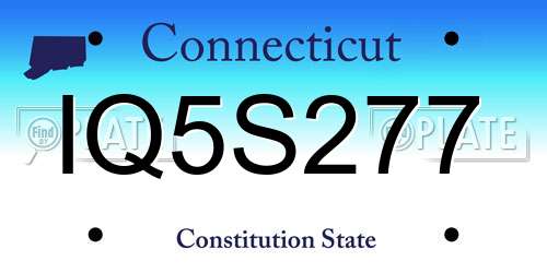 IQ5S277 Connecticut License Plate