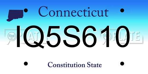 IQ5S610 Connecticut License Plate