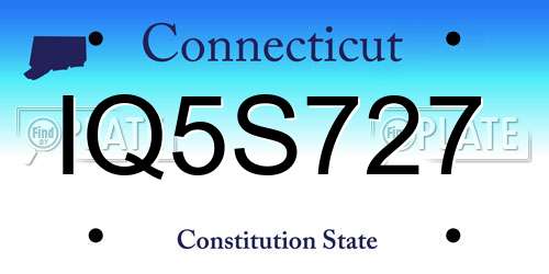 IQ5S727 Connecticut License Plate