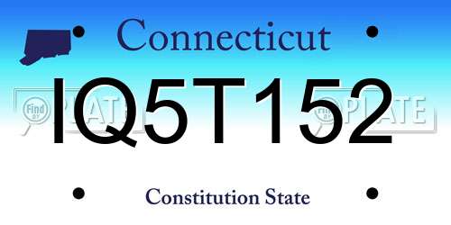 IQ5T152 Connecticut License Plate