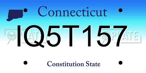 IQ5T157 Connecticut License Plate