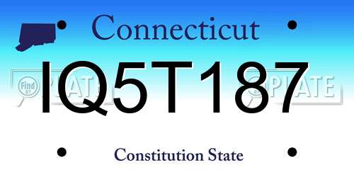 IQ5T187 Connecticut License Plate