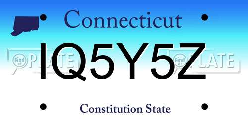IQ5Y5Z Connecticut License Plate