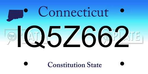 IQ5Z662 Connecticut License Plate