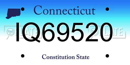 IQ69520 Connecticut License Plate