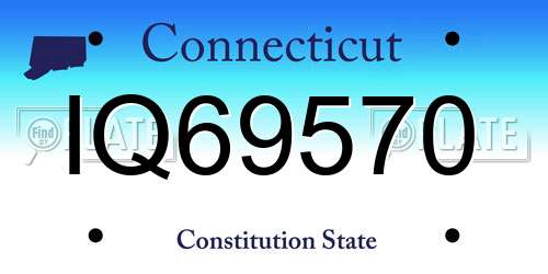 IQ69570 Connecticut License Plate