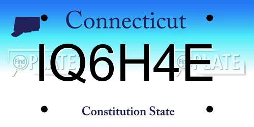 IQ6H4E Connecticut License Plate