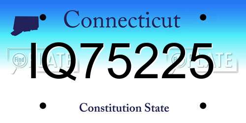 IQ75225 Connecticut License Plate