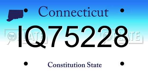 IQ75228 Connecticut License Plate