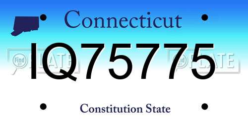 IQ75775 Connecticut License Plate