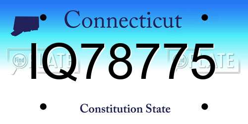 IQ78775 Connecticut License Plate
