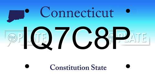 IQ7C8P Connecticut License Plate